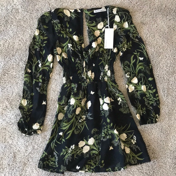 🆕 REFORMATION Wilder Floral LS Minidress Size 2 - Picture 5 of 8